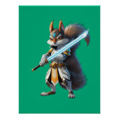 Anime Samurai Squirrel Warrior Perfect Poster (Voorkant)