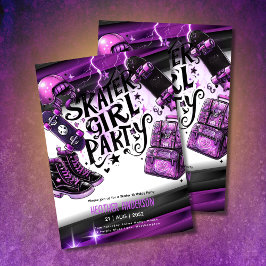 Anime-schaatsmeisje verjaardagsfeestje skateboarde