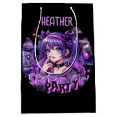 Anime-schaatsmeisje verjaardagsfeestje skateboarde medium cadeauzakje (Voorkant)