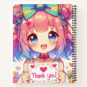 Anime schattig meisje notitieboek (Achterkant)