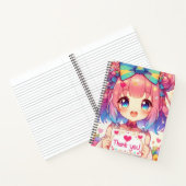 Anime schattig meisje notitieboek (Binnen)