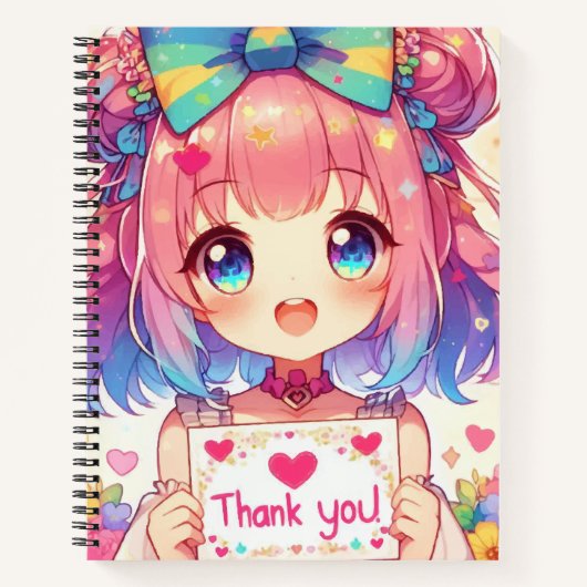 Anime schattig meisje notitieboek (Voorkant)