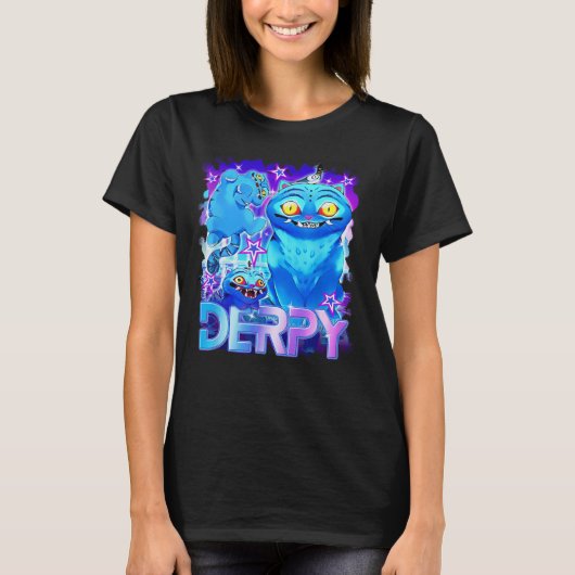 Anime Schattige Blue Tiger T-shirt – Derpy  Anim (Voorkant)