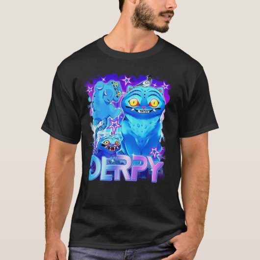 Anime Schattige Blue Tiger T-shirt – Derpy  Anim (Voorkant)