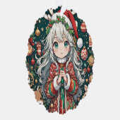 Anime schattige kerstdagen ornament kaart (Rechts)
