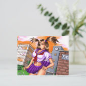 Anime School Girl Nikki Briefkaart (Staand voorkant)