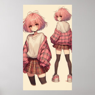 Anime-schoolmeisje Poster
