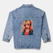 Anime Serenade: Turquoise Melodie Denim Jacket (Achterkant)