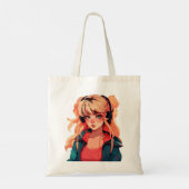 Anime Serenade: Turquoise Melodie Tote Bag (Achterkant)