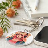 Anime Serenade: Turquoise Melody Sleutelhanger (Voorkant Rechts)