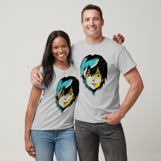 Anime Serious Face Sketch T-shirt (Unisex)