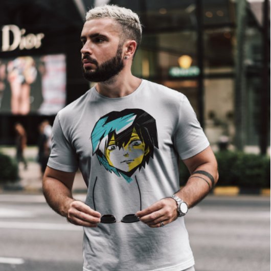 Anime Serious Face Sketch T-shirt