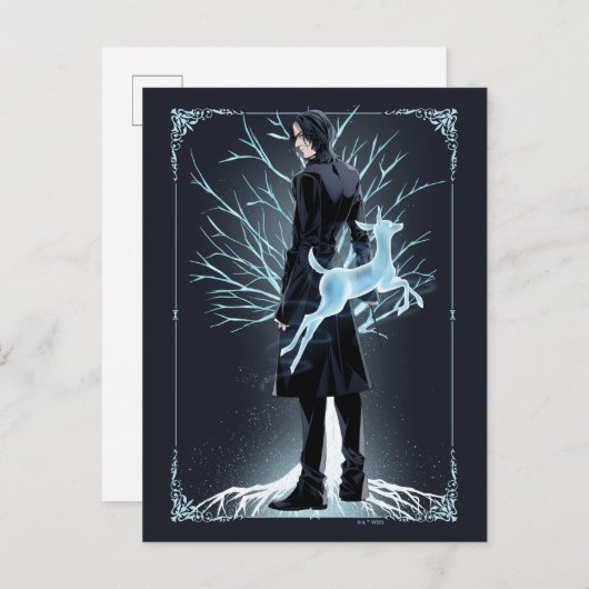 Anime Severus Sneep's Doe Patronus Briefkaart (Voorkant / Achterkant)