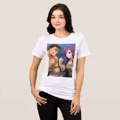 Anime Showdown: Vechters vs Heldin Tri-Blend Shirt (Voorkant volledig)