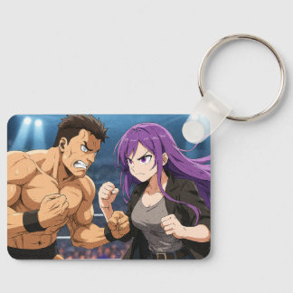 Anime Showdown: Vechtersbaas vs Heldin Sleutelhanger