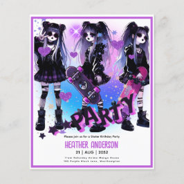 Anime Skater Meisje Verjaardag Party Skateboarden