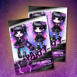 Anime Skater Meisje Verjaardag Party Skateboarden