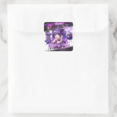 Anime Skater Meisje Verjaardag Party Skateboarden Vierkante Sticker (Tas)