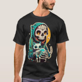 Anime skelet met een kat Shirt Lazy Halloween