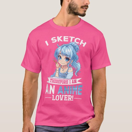 Anime Sketching Otaku Manga Tekening Kawaii T-shirt (Voorkant)
