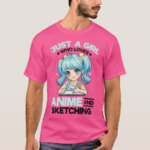 Anime Sketching Otaku Manga Tekening Kawaii T-shirt