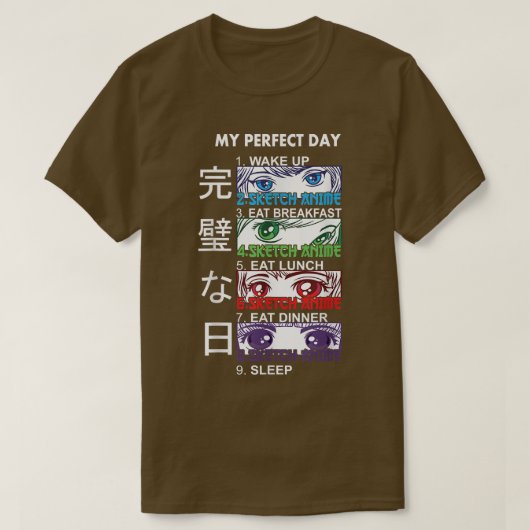 Anime Sketching Shirt Sketching Anime Perfect Day (Design voorkant)