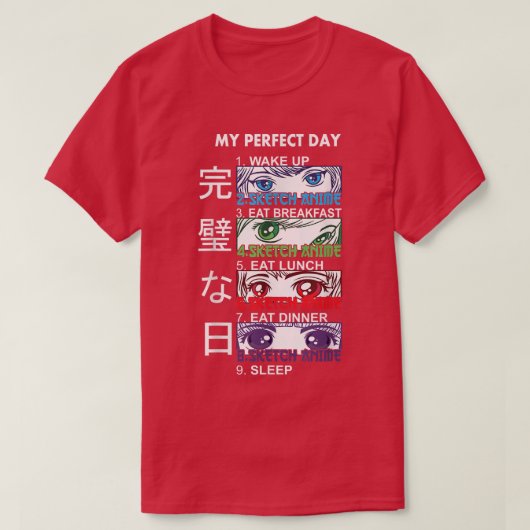 Anime Sketching Sketching Anime Perfect Day Anime T-shirt (Design voorkant)