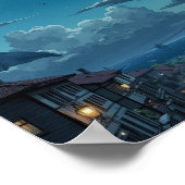Anime Sky Whale Fantasy Wall Art Poster (Hoek)