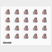 Anime Sloth Eating Ramen Vierkante Sticker (Vel)