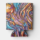 Anime smeltende plastic textuur, Levendige kleuren Blikjeskoeler (Voorkant)