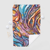 Anime smeltende plastic textuur, Levendige kleuren Golfhanddoek (Insitu)