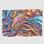 Anime smeltende plastic textuur, Levendige kleuren Golfhanddoek (Horizontaal)