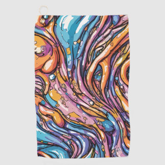 Anime smeltende plastic textuur, Levendige kleuren Golfhanddoek