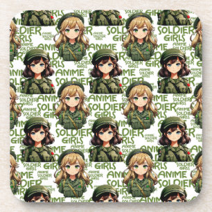 Anime Soldier Girls Patroonontwerp Bier Onderzetter