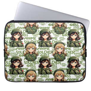 Anime Soldier Girls Patroonontwerp Laptop Sleeve