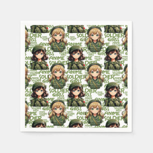 Anime Soldier Girls Patroonontwerp Servet
