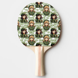 Anime Soldier Girls Patroonontwerp Tafeltennisbatje