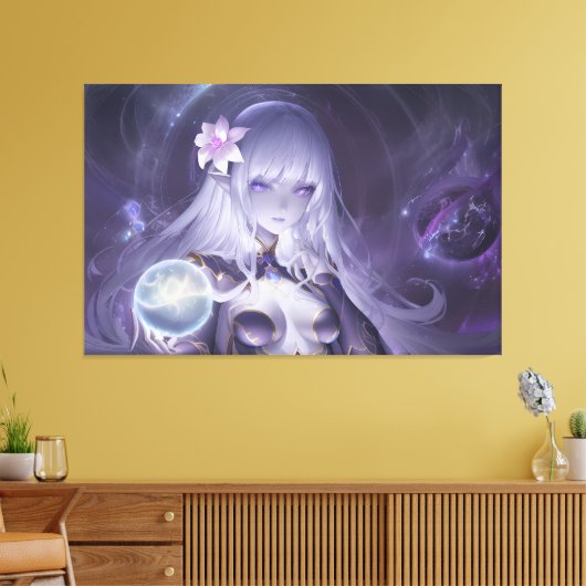 Anime Sorceress Canvas Afdruk (Insitu (Woonkamer))
