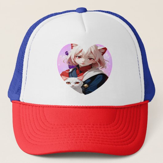 Anime Soul & Feline Eyes Trucker Pet (Voorkant)