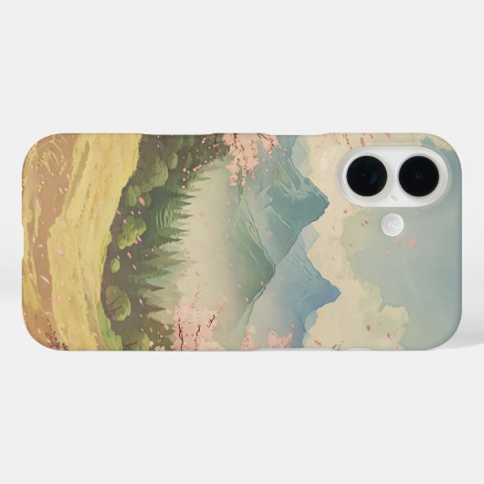 Anime Spring Blossom iPhone 16 Hoesje (Achterkant (horizontaal))