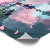 Anime Spring Blossom River Wall Art Poster (Hoek)