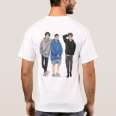 Anime Squad Goals T-shirt - Drie Vrienden (Achterkant)