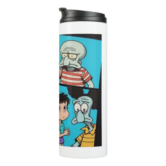 Anime Squidward Sad Thermosbeker (Geroteerd rechts)