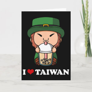 Anime St Patricks Day Kabouter Bubble Tea Ik Hou V Kaart
