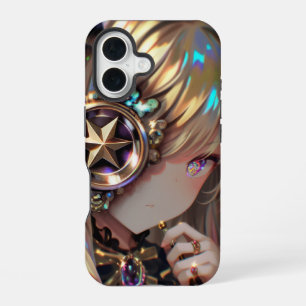 Anime Steampunk Hoornige Schoonheid met Ster Monoc iPhone 16 Hoesje