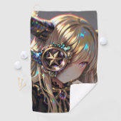 Anime Steampunk Horned Beauty beroemd gemaakt door Golfhanddoek (Insitu)