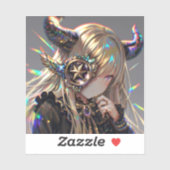Anime Steampunk Horned Beauty beroemd gemaakt door Sticker (Vel)