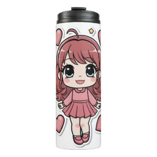 Anime sticker ontwerp doorzichtige fles
