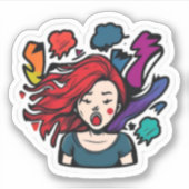 " anime stickers girl " " , laat stickers een piep (Voorkant)