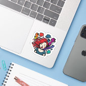 " anime stickers girl " " , laat stickers een piep (Laptop met iPhone)